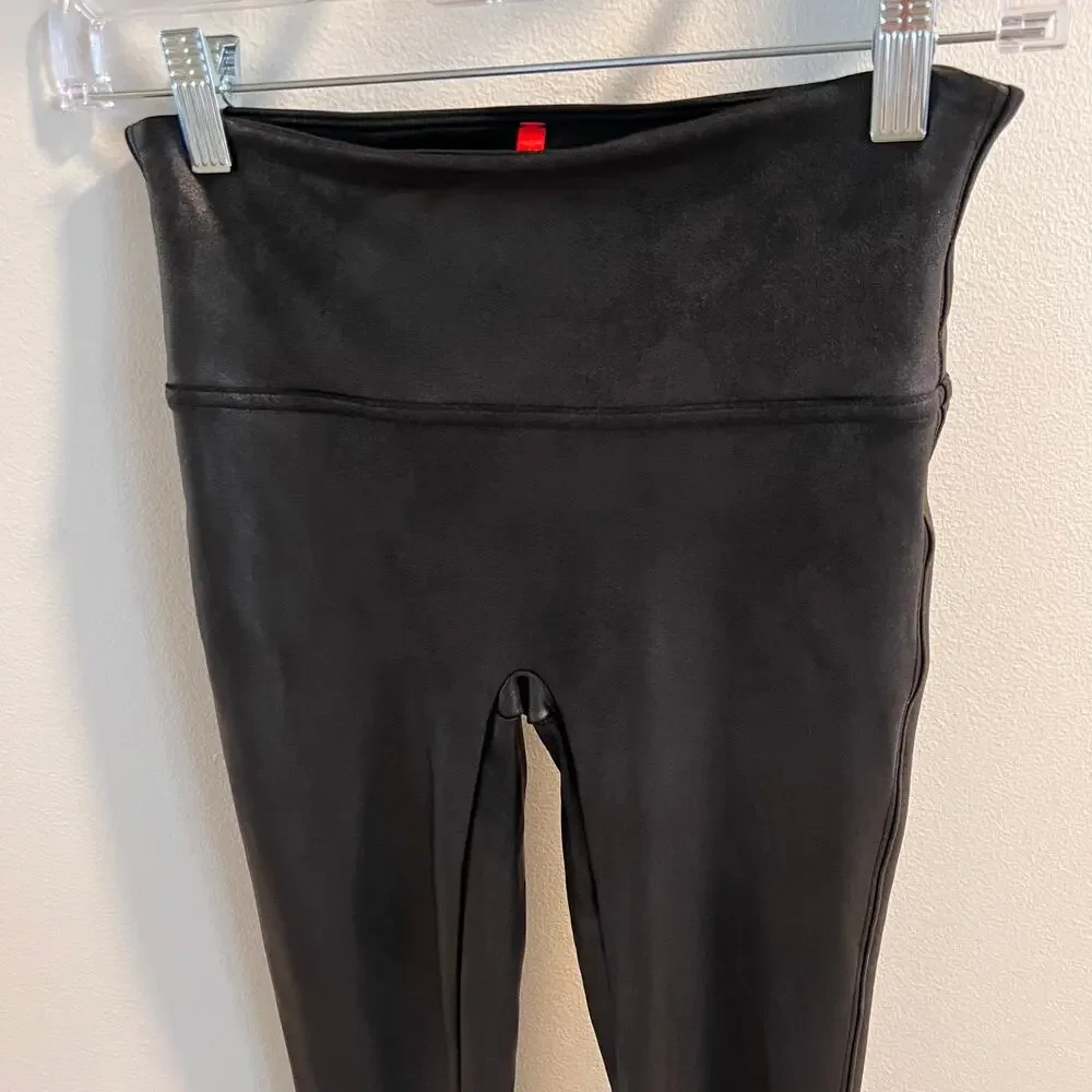 Spanx Black Faux Leather Leggings Size S